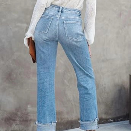 Vintage-Jeans mit hoher Taille und geradem Bein