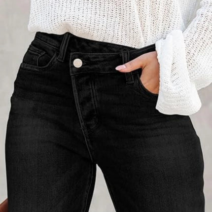 Vintage-Jeans mit hoher Taille und geradem Bein