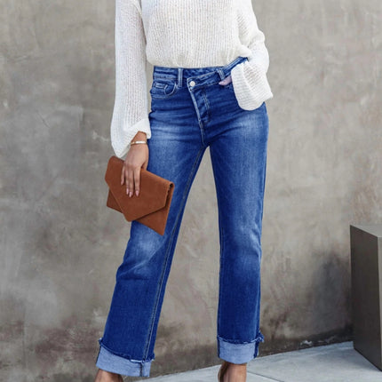 Vintage-Jeans mit hoher Taille und geradem Bein