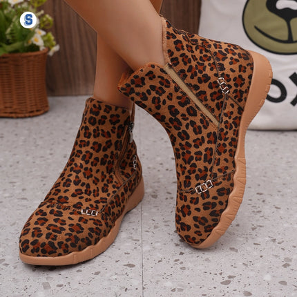 2024 leopard print short boots