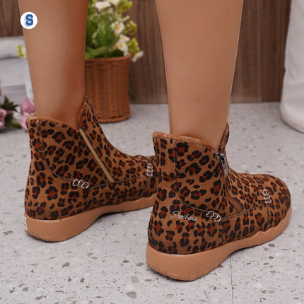 2024 leopard print short boots