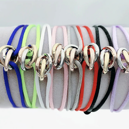 Luxe RVS Armband met Multicolor Lint - Verstelbare Maat 41 kleuren