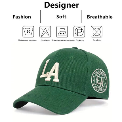 Unisex LA Letter Embroidered Snapback Baseball Cap