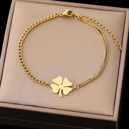 Stainless Steel Lucky Clover Bracelet