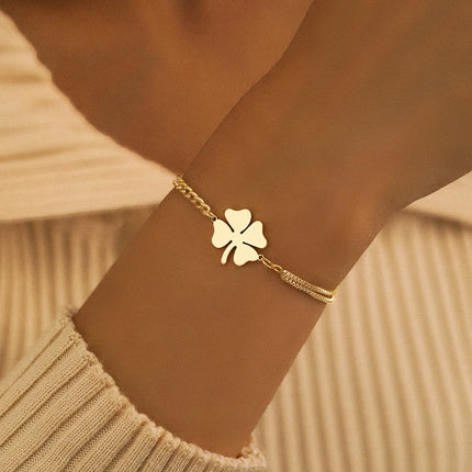 Stainless Steel Lucky Clover Bracelet