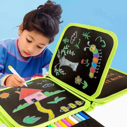 Magical children's drawing board with water chalk pens