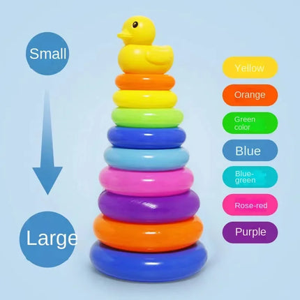 Rainbow Tower Puzzle Toy for Babies 0-3 Years