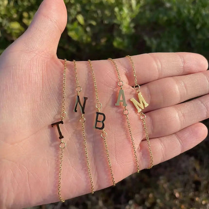 Choose your own letter! gold colored bracelet