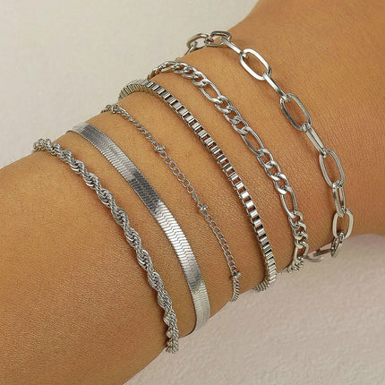 Gold Bracelets Set - Boho Retro Style - 6 Pieces