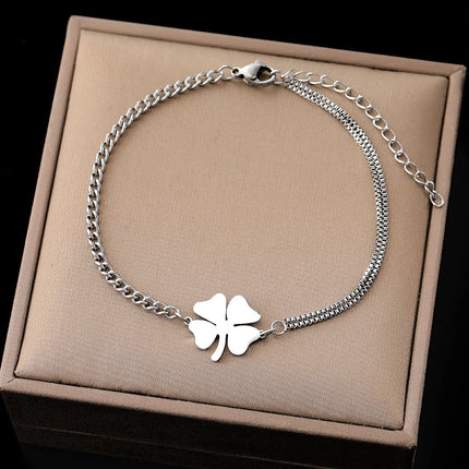 Stainless Steel Lucky Clover Bracelet