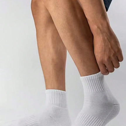 5 Paar weiße Sportsocken für Herren – schweißfest – Sommer