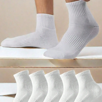 5 Paar weiße Sportsocken für Herren – schweißfest – Sommer