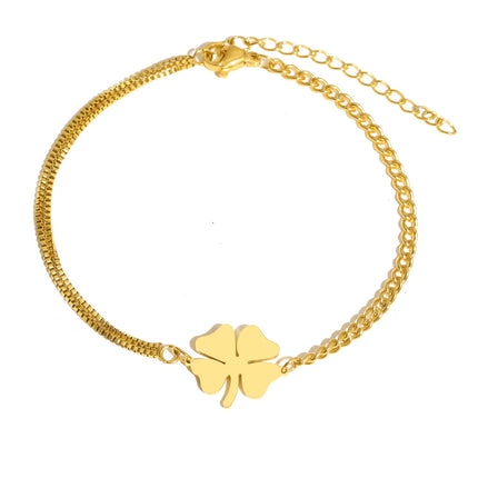 Stainless Steel Lucky Clover Bracelet