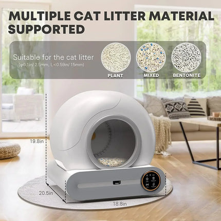 Luxury Self-Cleaning Litter Box PRO® - 65L + 9L - Automatic Litter Box - With App and Touchscreen - Quiet, odorless litter box with self-cleaning system - With App and Touchscreen