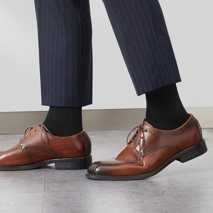 10 Paar luxuriöse Herren-Baumwollsocken – neues Design – Schwarz – Business – atmungsaktiv