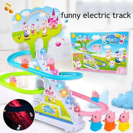 Electric Ducks Rail Racing - Climbing Ladder Baby Toy LED Light And Music