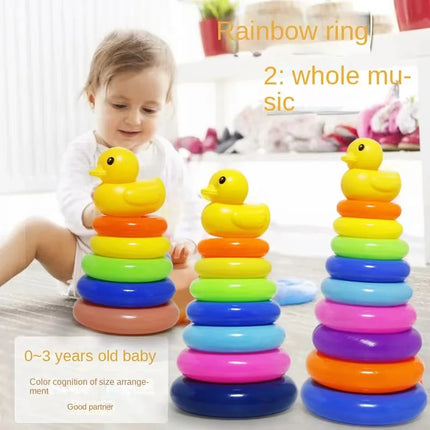 Rainbow Tower Puzzle Toy for Babies 0-3 Years