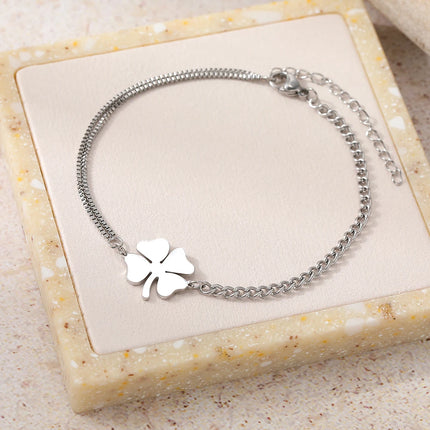 Stainless Steel Lucky Clover Bracelet