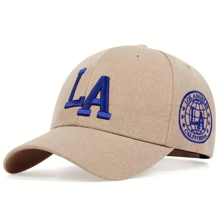 Unisex LA Letter Embroidered Snapback Baseball Cap