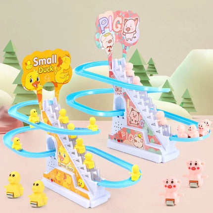 Electric Ducks Rail Racing - Climbing Ladder Baby Toy LED Light And Music