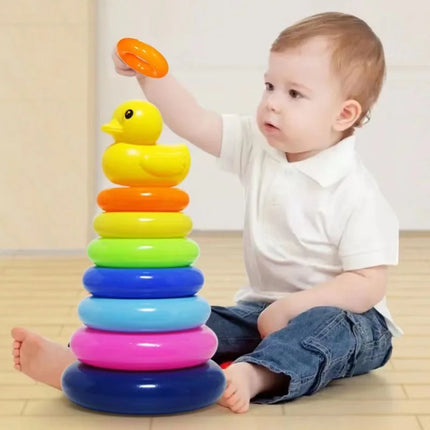 Rainbow Tower Puzzle Toy for Babies 0-3 Years