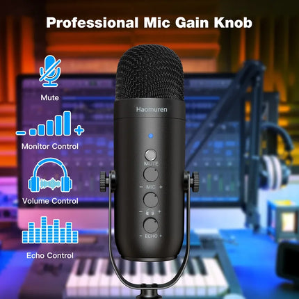 Professionele USB Podcast Microfoon met Arm